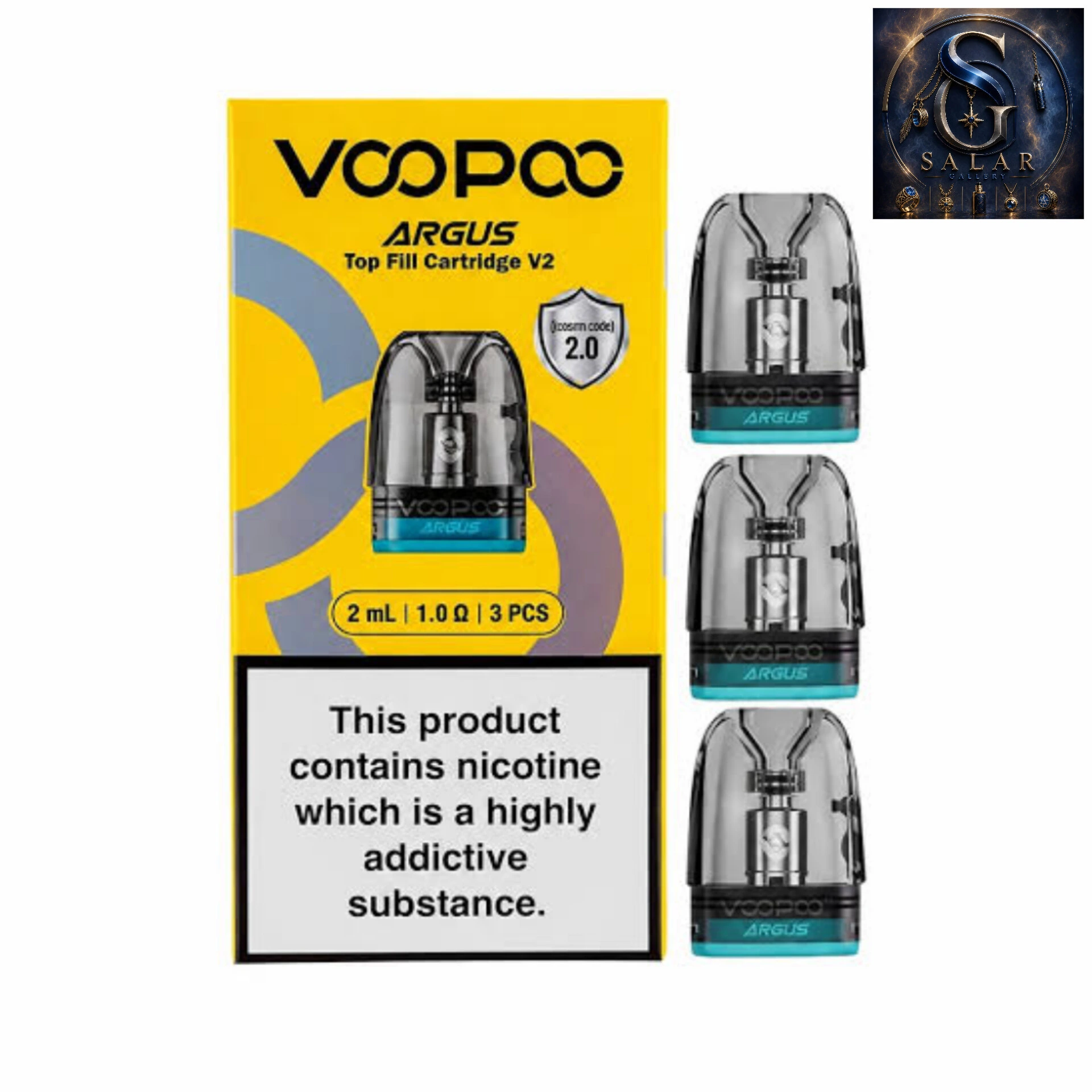 کارتیج ووپوو ارگاس وی2 تاپ فیل نسل جدید 3میل/VOOPOO ARGUS TOP FILL V2